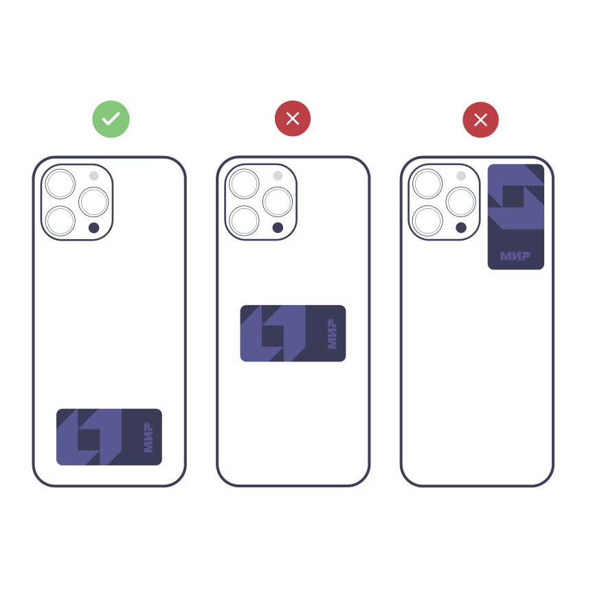 Выберите подходящее место для стикера
