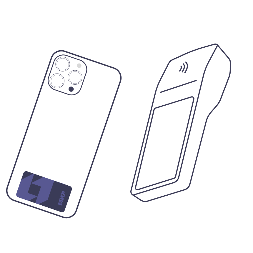 Приложите стикер к терминалу